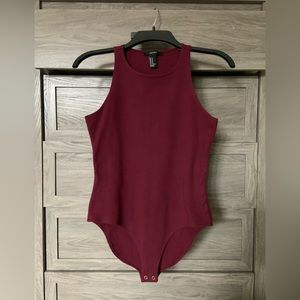 Forever 21 Bodysuit | Maroon | Button Clasp | Sleeveless | Halter style